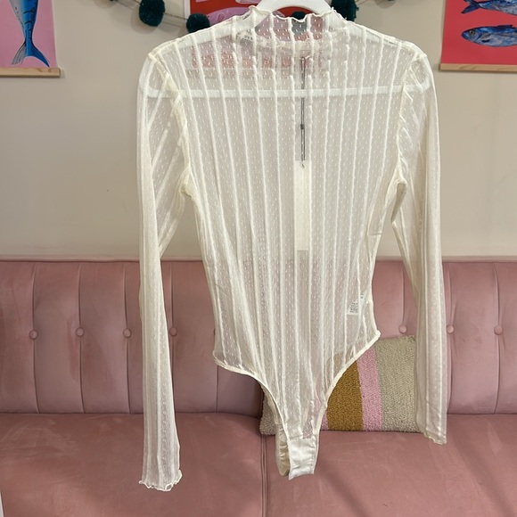 Mustard Seed Sheer White Bodysuit - Picture 1 of 7